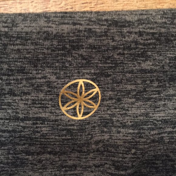 Gaiam Yoga Leggings Sz S Gray Heather Black Mesh - Picture 4 of 7